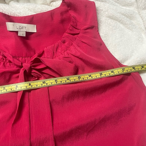 LOFT Blouse Womens Pink Sleeveless Tie Front Chic Feminine Top Loose Fit Small - Picture 8 of 8